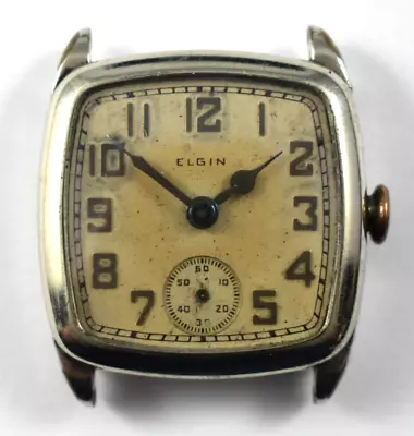 Vintage Elgin Model E-301 14K White GF Case Manual Wind Wrist Watch Lot.14 • $44.99