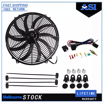 16 Inch 12V Thermo Fan Electric Intercooler Radiator Cooling Mounting Relay&Kits • $64.95