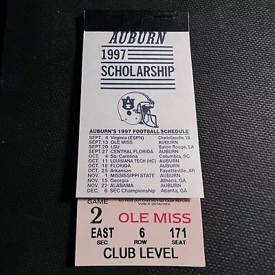 1997 AUBURN SCHOLARSHIP FOOTBALL GAME TICKET BOOK 6 GAME TICKETS  Iron Bowl RARE • $90.99