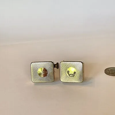Vintage Gold Tone Wind Up Music Box Cufflinks Marked Pat. Pending • $75