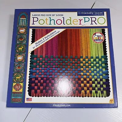 Friendly Loom 10  PRO Size Black Potholder Metal Loom Kit With Bright Rainbow Co • $17.20