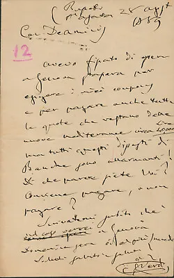 Giuseppe F. Verdi - Autograph Letter Signed 08/28/1889 • $3800