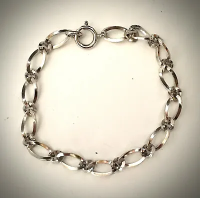 Vintage Sterling Silver Double Link Bracelet - 7.25” Long - Free Shipping • $25