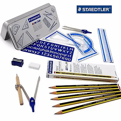 Staedtler School Set - Maths Set In Gift Tin + 12 Noris Pencils - HB-2B-B-H-2H • £5.99