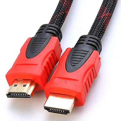 3ft HDMI Cable Cord High Speed 1080p 3D DVD PS4 XBOX HD TV LCD Gold Plated Red • $3.99