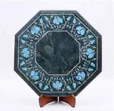 18'' Antique Green Marble Table Top Inlay Pietra Dura Coffee Center Mosaic L1 • $441