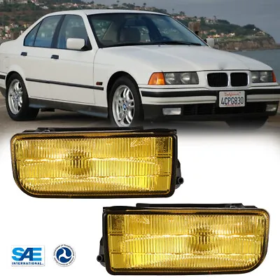 For 92-99 BMW E36 M3 3 Series 92-98 Fog Lights Factory Lamps Yellow Glass Lens • $37.99