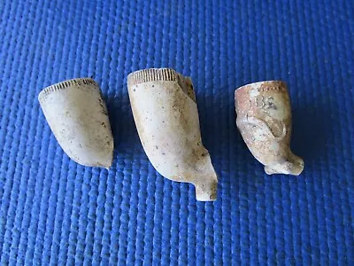 Antique Civil War Era Clay Pipe Bowls X3 Dug MD • $6.95