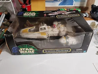 1999 Incomplete Y-wing Potf Star Wars Ship Good Condition Red Droid Damaged Box • $39