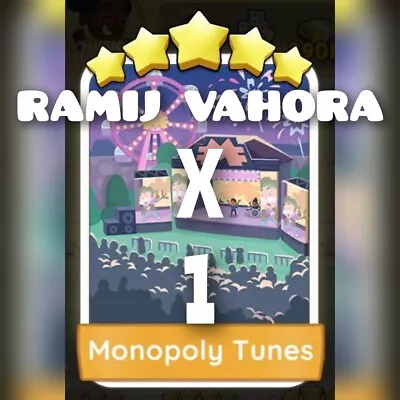 1 X Monopoly Tunes ( MUSIC FESTIVAL Set ) :- MonopolyGo Stickers ( Fast ) • $5.81