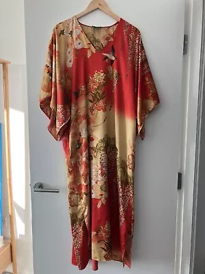 Natori Women’s Floral Silky Kaftan Nightdress M • £15