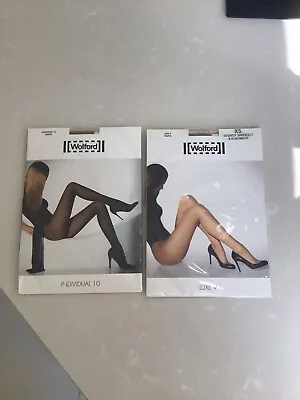 £10 • Buy Wolford Tights.  XS. Gobi. Two Pairs. 