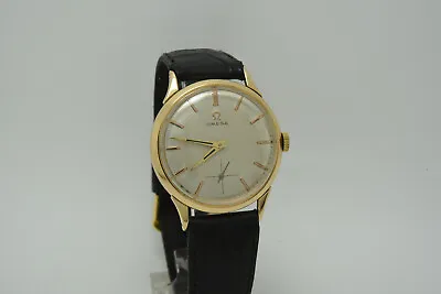 Omega 18ct Yellow Gold Large 33mm Case Men's Watch Cal. 269 Manual Wind 1962 18K • $2495