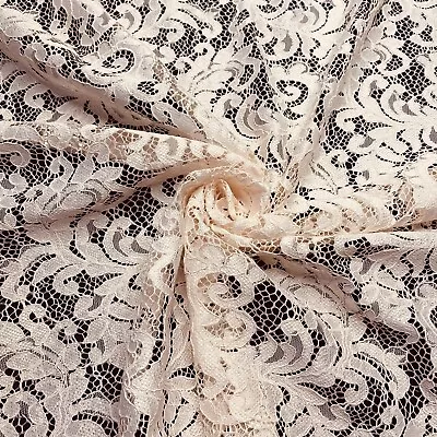 Corded Lace Fabric Almond Colour Non Stretch 55  Wide Sold By Metre • £6.99