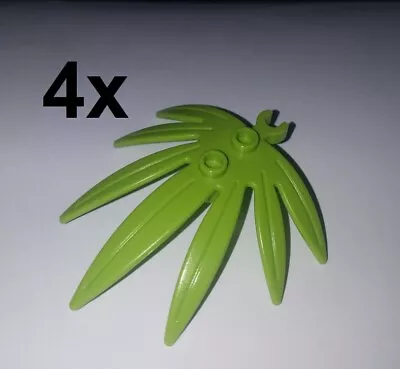 Lego Parts - 4x Lime Green Plant Leaves/tree/bush Foliage/6x5 Sword/palm Leaves • $7.29