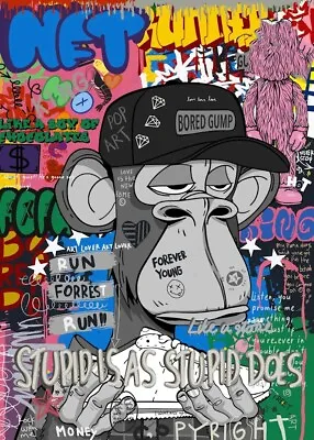 Monkey Graffiti Poster Canvas Painting Wall Art Picture Home Room Decor (c) • $21.99