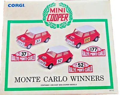 Corgi Mini Coopers Monte Carlo Winners 3 Car Set FROM 1992 - NEW AND SEALED • $68.44