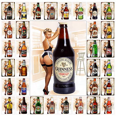 £5.95 • Buy Metal Tin Sign Plaque Pin Up Girl Beer Home Bar Man Cave Garage Tiki Bar M33