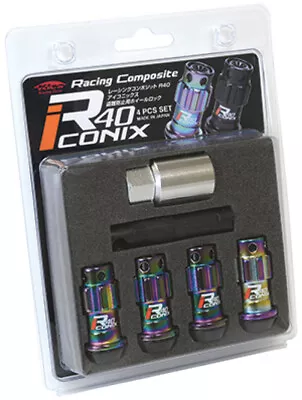 Project Kics 12X1.25 R40 Iconix Neochrome Lug Nut Lock Set - 4 • $93.04