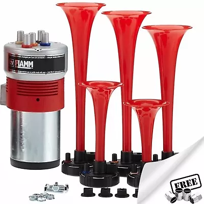 La Cucaracha Musical Air Horn Kit Fiamm 12v Car Van Truck 5 Trumpet Horns. Caps✅ • $99.41