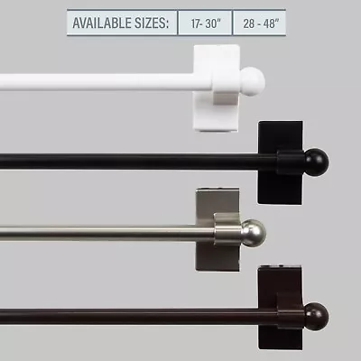 Magnetic Curtain Rod 28 - 48 Inch Long -  Set Of 2 • $36.99