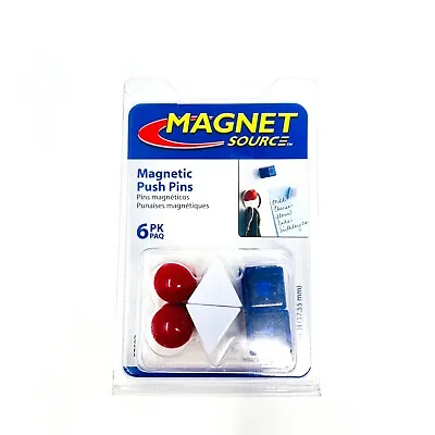 Master Magnet 07507 Utility Magnets Push Pins Red White Blue (6-Piece Per Pack) • $6.95