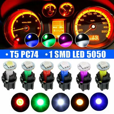 10x T5 Car Interior Instrument Panel Cluster LED Dash Light Bulb W/ Twist Socket • $4.04