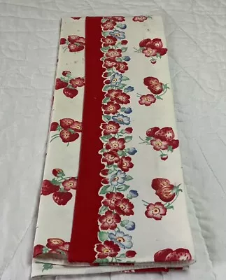 Vintage Kitchen Towel Or Show Towel Cotton  Hand Made Printed Berry & Flowers • $15.50