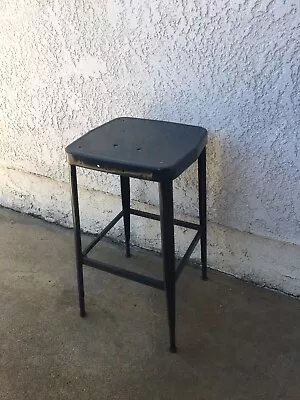 Equipto 26” Shop Stool Industrial Steel Workbench Chair Vintage USA Lyon 60’s • $55