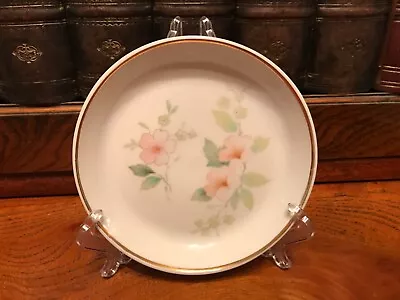 Vintage Pink & Green Flower Design Pall Mall Ware Pin Trinket Dish • £3