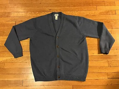 VINTAGE LL Bean Cardigan Sweater Men Extra Large Tall Green Mr Rogers Grandpa • $35