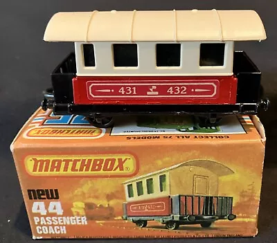 1978 Lesney Matchbox Superfast #44 Railroad Passenger Coach Green Windows W/ Box • $9.99