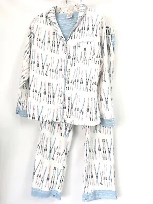 Munki Munki Womens Medium Pajama Set Flannel Ski Snow PJs Shirt Pant • $22.24