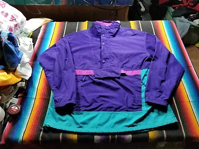 REI Vintage Color Block  Windbreaker Jacket Size L 25.5x30.5 • $20.96