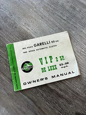 Garelli VIP 2 Sp De Luxe Moped Owners Manual Vintage 80's • $19.99