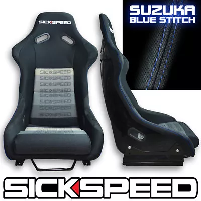 Blue Stitch Suzuka Lightweight Racing Bucket Seats W/ Gradiation Cushions P1 • $459.88