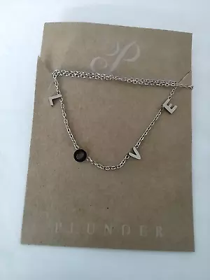 Plunder Design Lovey Necklace Silver Stainless Steel Adjustable 16 -18  • $4.75