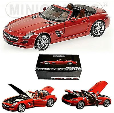 Mercedes-Benz SLS AMG Roadster 2011-13 Red Metallic 1:18 Minichamps • $95.73