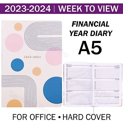 $13.95 • Buy 2023 2024 Financial Year Diary Week To View A5 Hard Cover WTV Planner Organiser