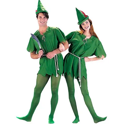 Peter Pan Robin Costume Halloween Party Unisex Green Elf Man Dress Up Adult • £14.88