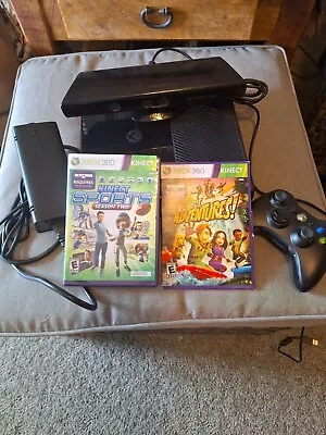 Microsoft XBox 360 E System BLACK Video Game Console Kinect Bundle W Control • $100