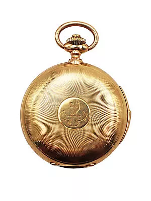 A Sandoz 14k YG Heavy Minute Repeating Hunter Pocket Watch C. 1905 • $6667