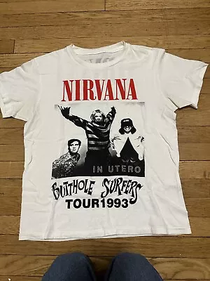 Rare Grail Vintage 1993 Nirvana In Utero Tour Shirt Butthole Surfers Size Large • $150