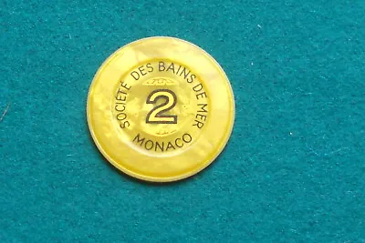Principality Of Monaco Societe Des Bains De Mer Vintage Casino Chip Two Francs • $95