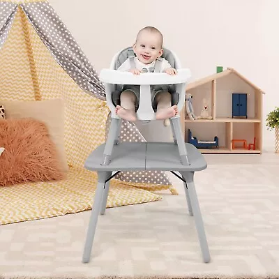 Baby Highchair 4-in-1 Convertible Infant High Dining Chair W/Adjustable Tray • £57.95