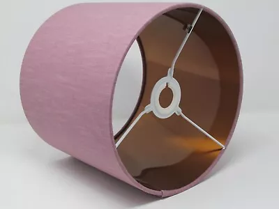 £39.50 • Buy Lampshade Mauve Textured 100% Linen Brushed Copper Drum Light Shade