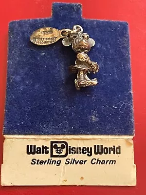 Vintage DISNEY Sterling Silver MINNIE MOUSE Charm For A Charm Bracelet On Card • $25