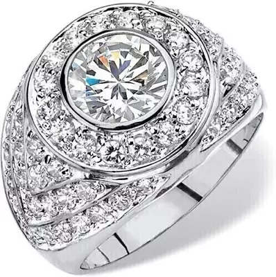 4Ct Round Cut Moissanite Men's Cluster Engagement Ring 925 Sterling Silver. • $167.99