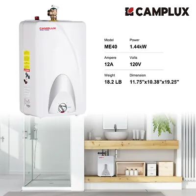 Camplux Electric Mini Tank Water Heater 1400W On Demand Hot 4 Gal Whole House RV • $199.99