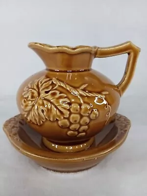Vintage Ceramic Small Water Pitcher And Bowl Set • $11.99
